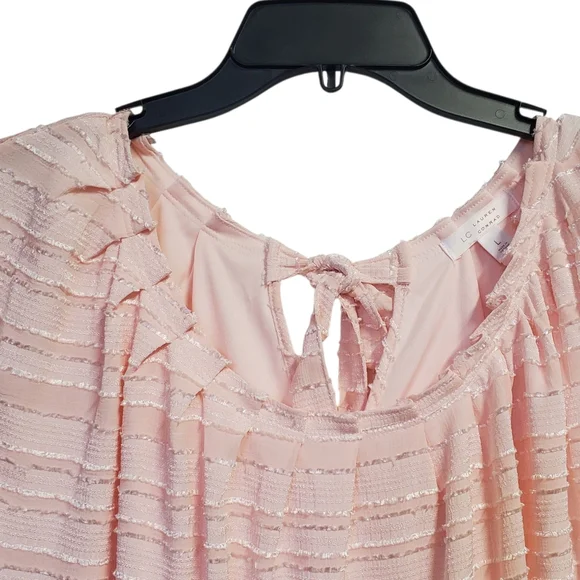 LC Lauren ConradWomen's Pink Textured Blouse SizeL - Picture 4 of 8